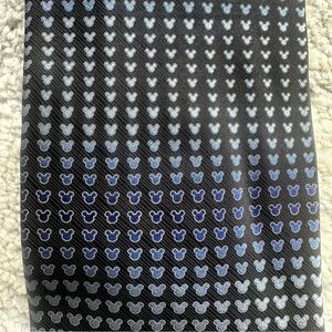 Disney Men's Black Tie with Navy Mickey Ears Pattern